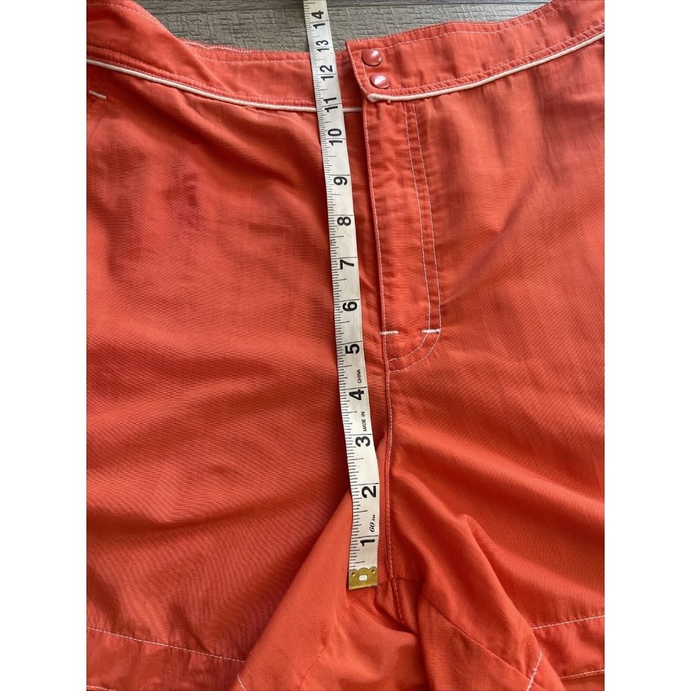 Catalina Swim Shorts Womens Large Orange Nylon Trunks Elastic Pockets Piping - Picture 13 of 14